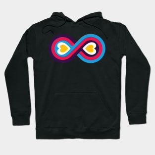 Polyamory Infinity Love Symbol - Double Heart  - (New Pride Colors!) Hoodie